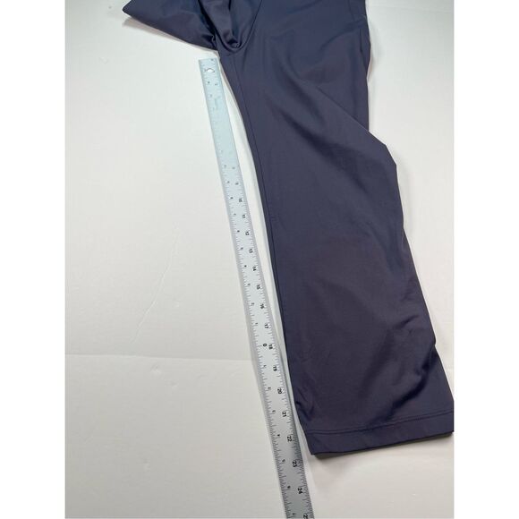 Patagonia Women size Small Cropped Yoga Pant Capri Gray Foldover Waist Slit Hem - Picture 7 of 11